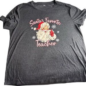 Santa's Favorite Teacher‎ Tee - Charcoal 2XL